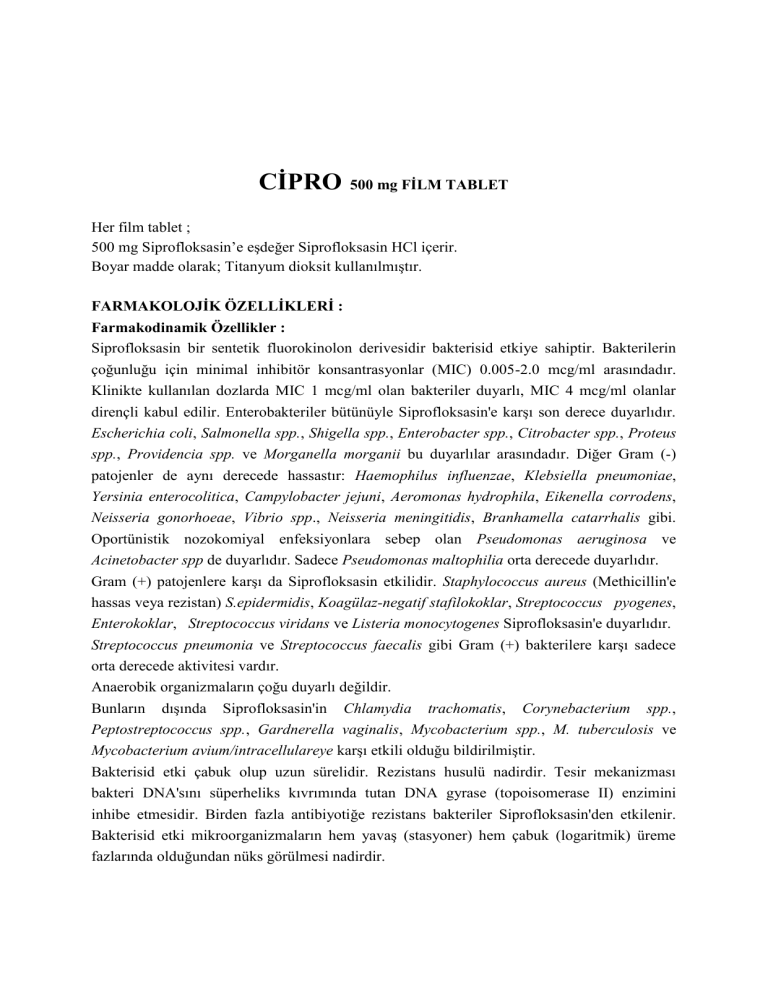 Cipro 750 mg siprofloksasin