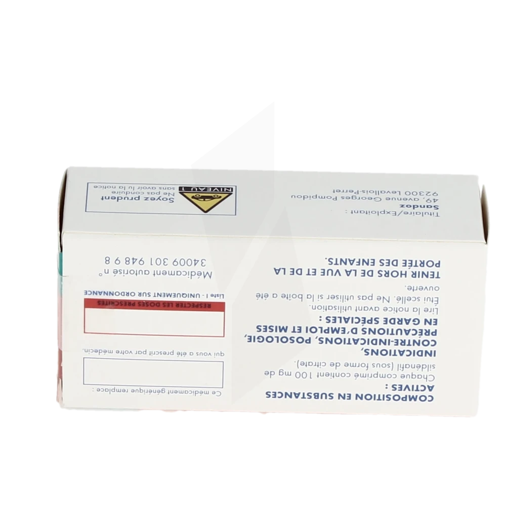 Sildénafil 100 mg sans ordonnance