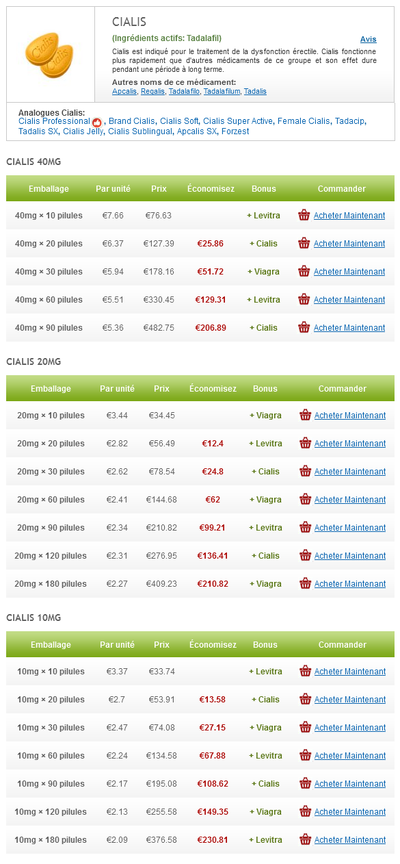 Vente cialis pharmacie france
