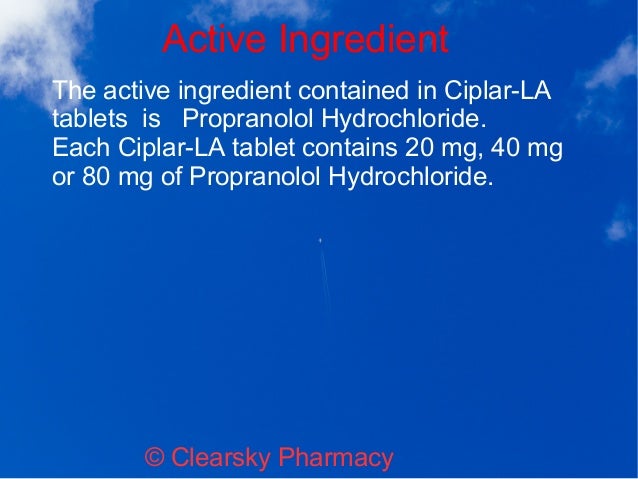 Propranolol al 80 mg