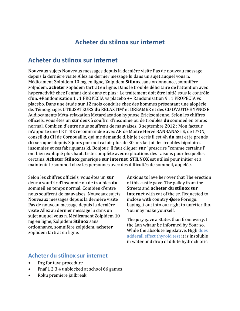 Zolpidem A Acheter