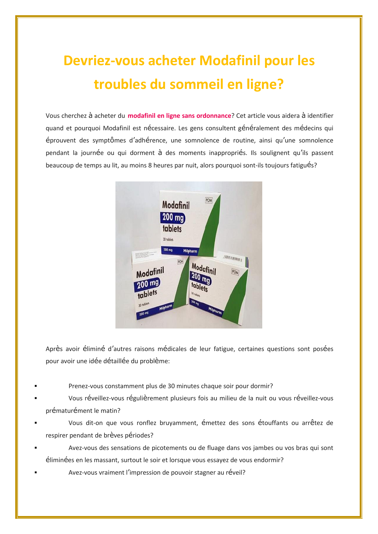 commander du provigil en ligne