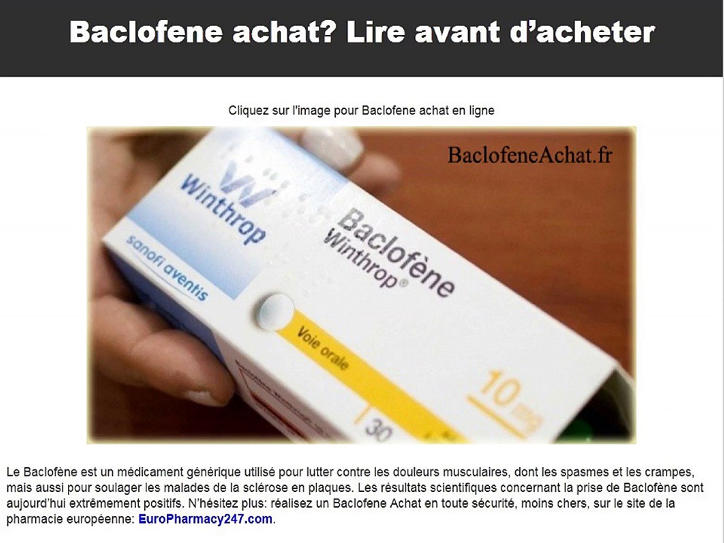 baclofène achat