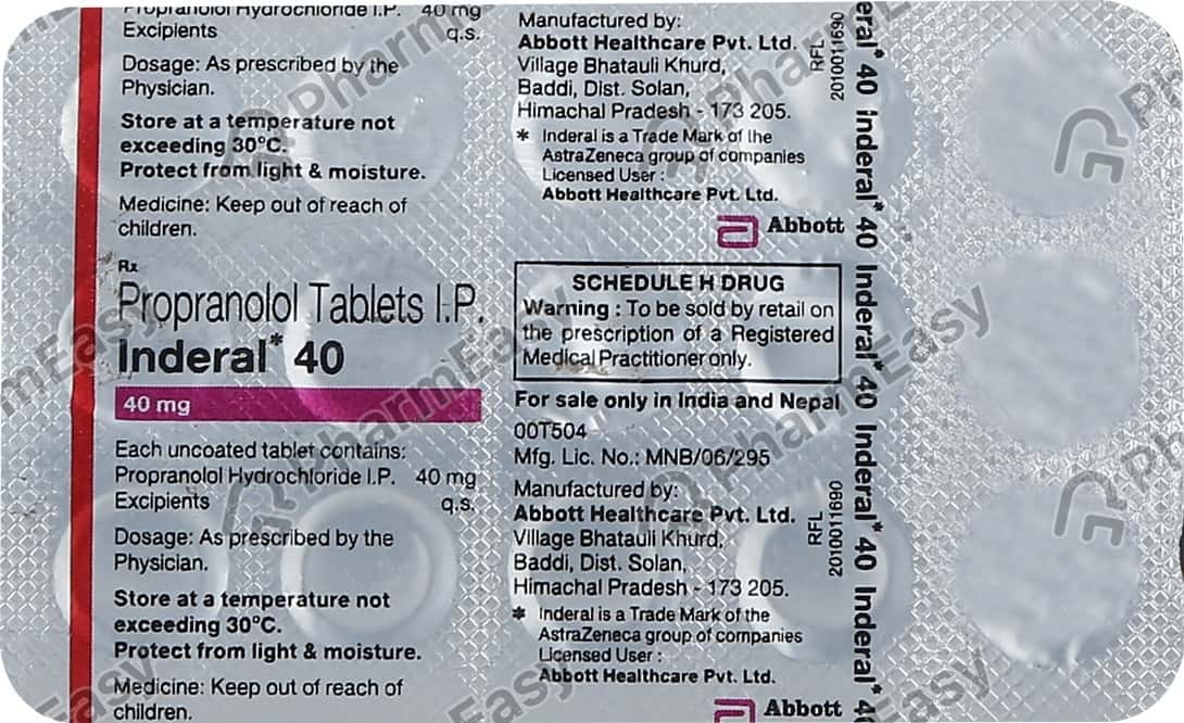 Prix Propranolol 40 Mg
