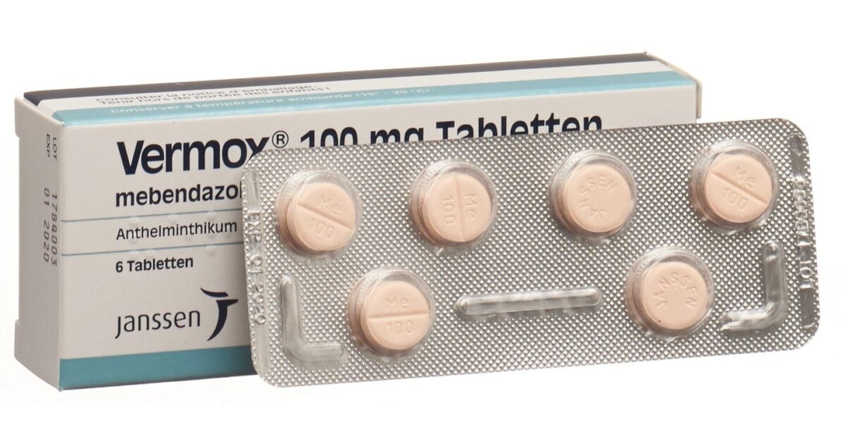 Mebendazole de 100 mg