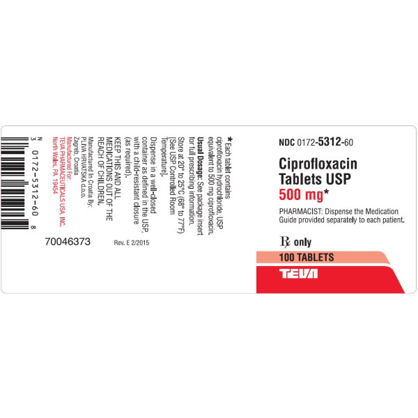 ciprofloxacin 500 mg ndc