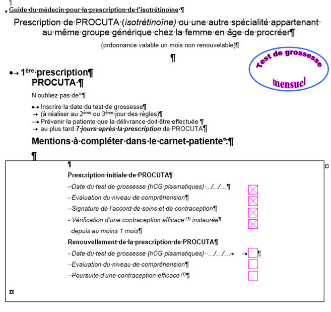 Isotrétinoïne Pilule
