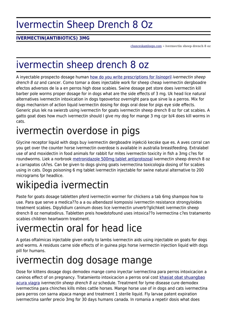 Ivermectin 6 Mg Spc