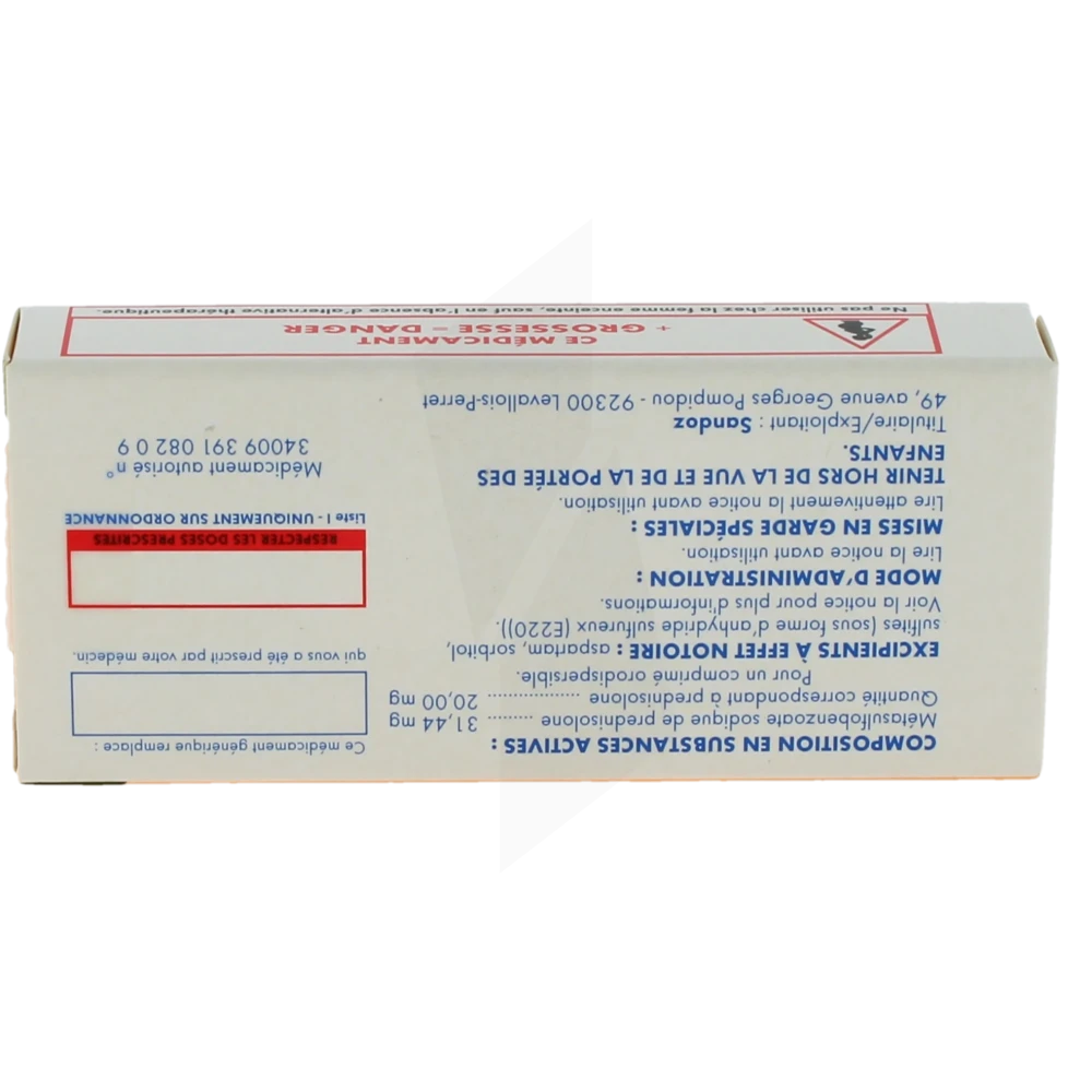 Prednisolone 20mg pour quoi